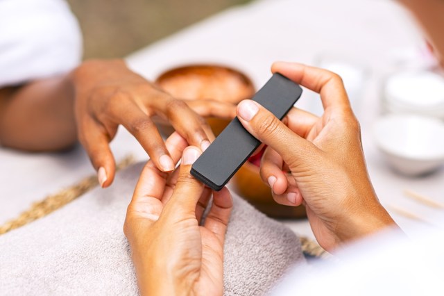 buffing nails 