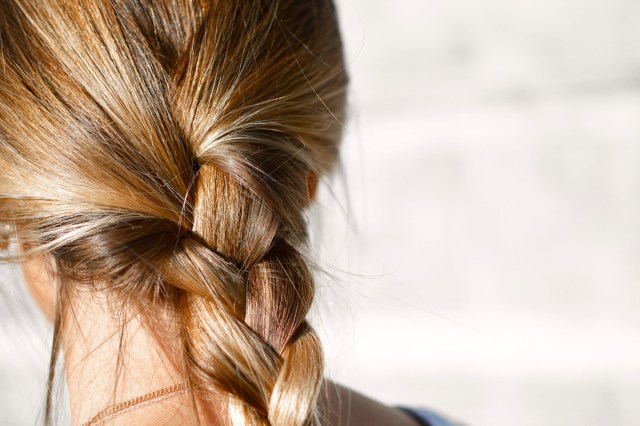 blonde hair in a braid