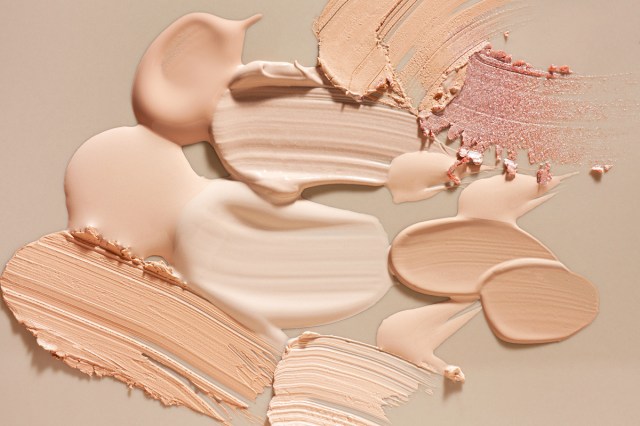 swatches of different skin tints and foundations