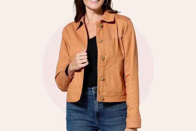 DG2 by Diane Gilman Stretch Perfect Twill Denim Curved Yoke Jacket