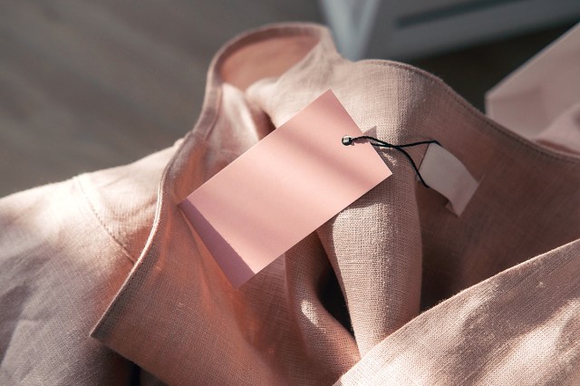 Pink linen dress with tag brand