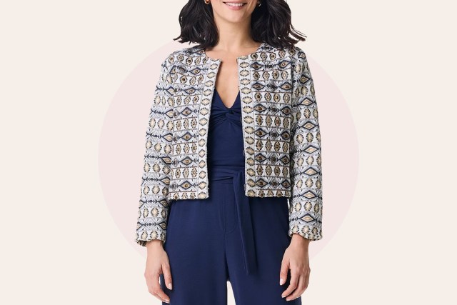 NIC+ZOE Seaside Glimmer Embroidered Jacket