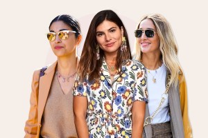 Collage of three woman wearing various pieces of charm jewelry