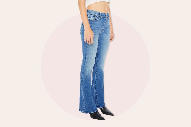 Woman wearing blue jeans