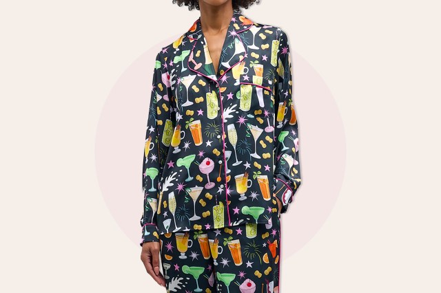 silk Pjs printed with drinks