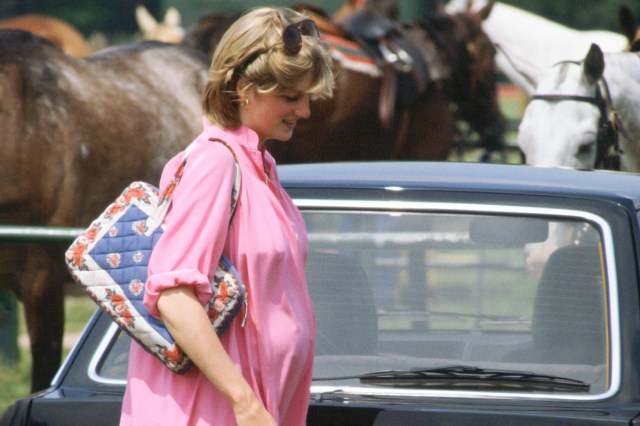 Lady Diana Spencer with quilted handbag in 1982