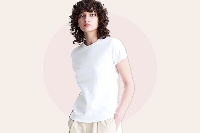 Person wearing white t-shirt