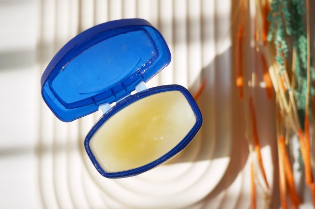 petroleum jelly in a open container with sun light