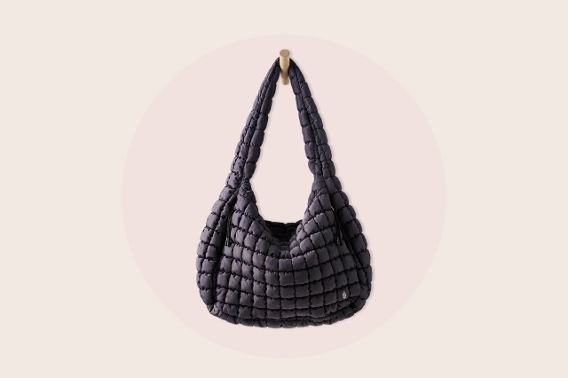 Black, padded purse