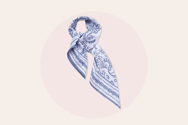 Blue and white scarf