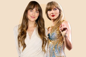 Collage of Dakota Johnson and Taylor Swift