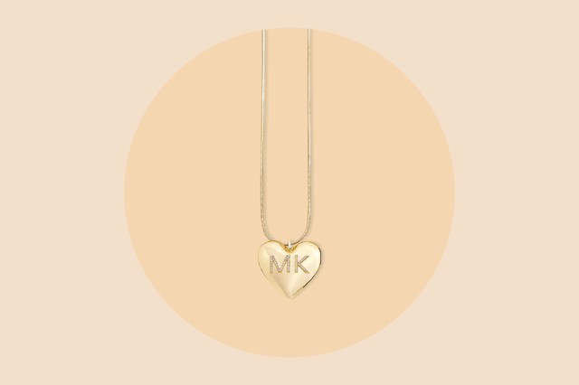 BaubleBar Custom Initial Enamel Heart Pendant Necklace